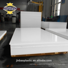 JINBAO tamaño personalizado 1x2m 2x3m color blanco paneles de espuma de PVC 0.5 densidad